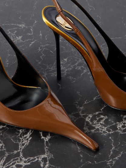Patent-leather Slingback Pumps