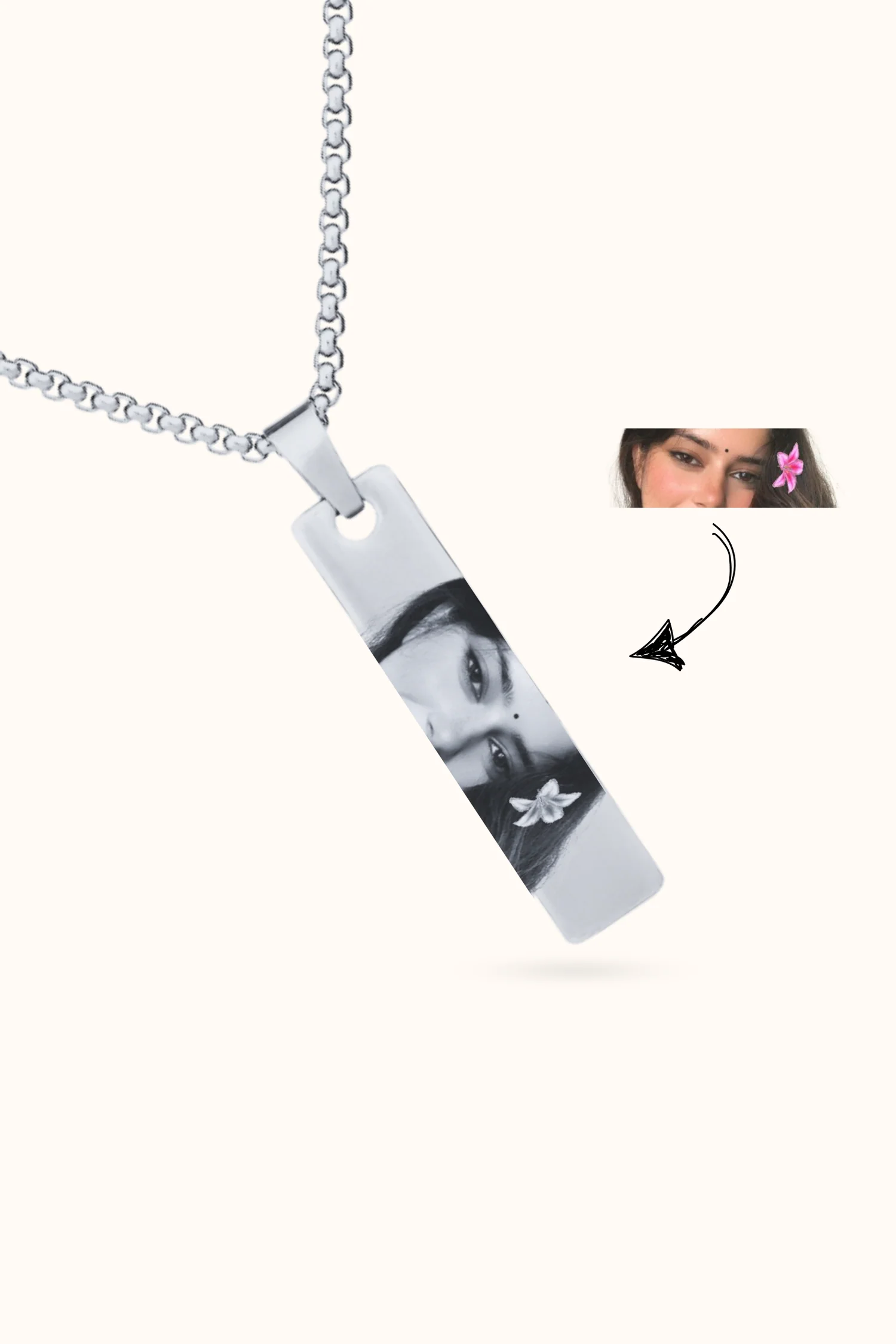 Personalized Photo Necklace With Message/Song