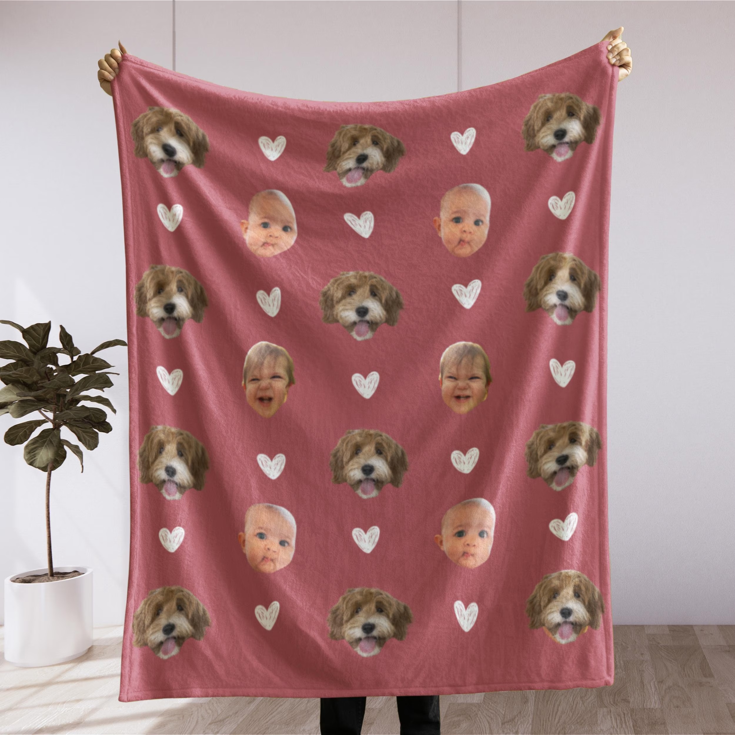 Custom Baby Photo Blanket for Grandma/Mama