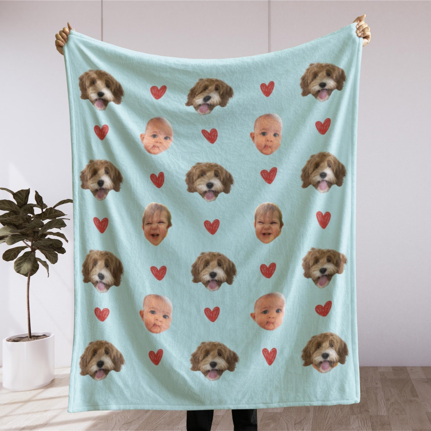 Custom Baby Photo Blanket for Grandma/Mama