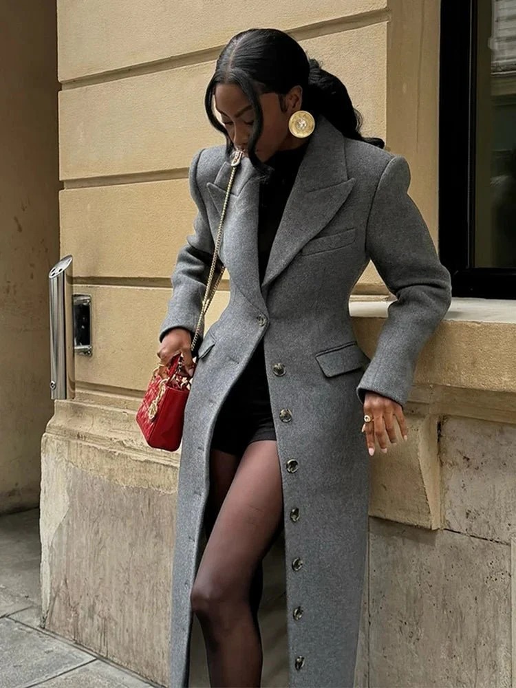 Iris Cinched Waist Long Coat