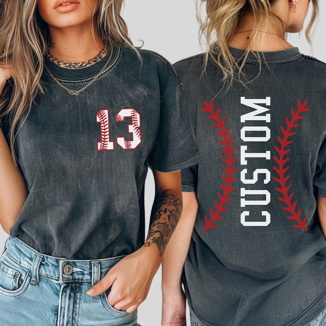 Custom Baseball Number and Name T-shirt