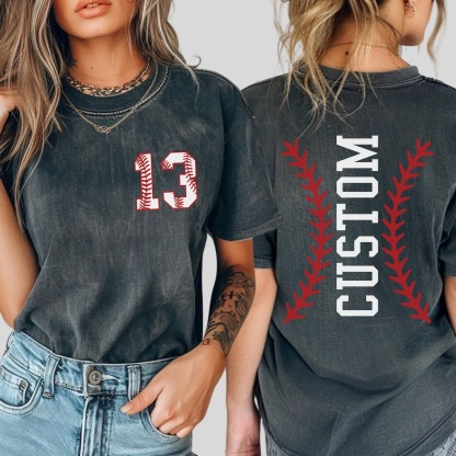 Custom Baseball Number and Name T-shirt