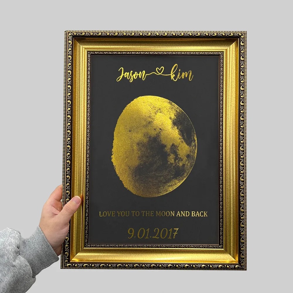 Custom Couple Moon Phase With Custom Text & Date