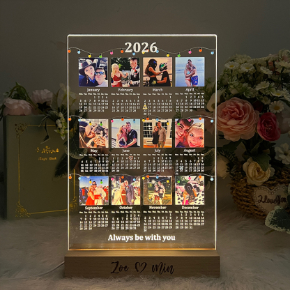 Custom 2026 Calendar LED Light Box with Photo