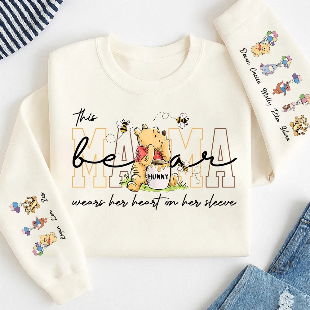Custom MAMA Bear Crewneck/Hoodie, With Kids Names