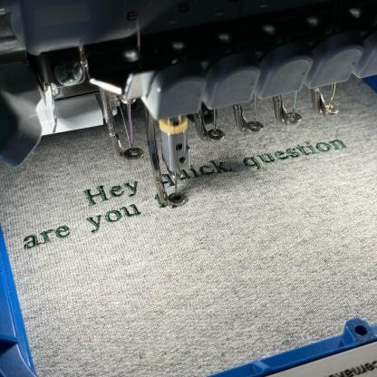 Hey Quick Question Embroidered Sweatshirt