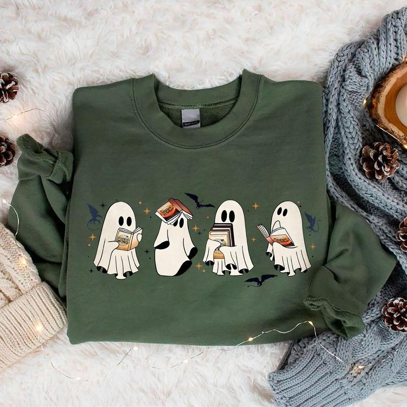 Ghost Book Dragon Sweatshirt, Ghost 4th Wing Bookish Shirt