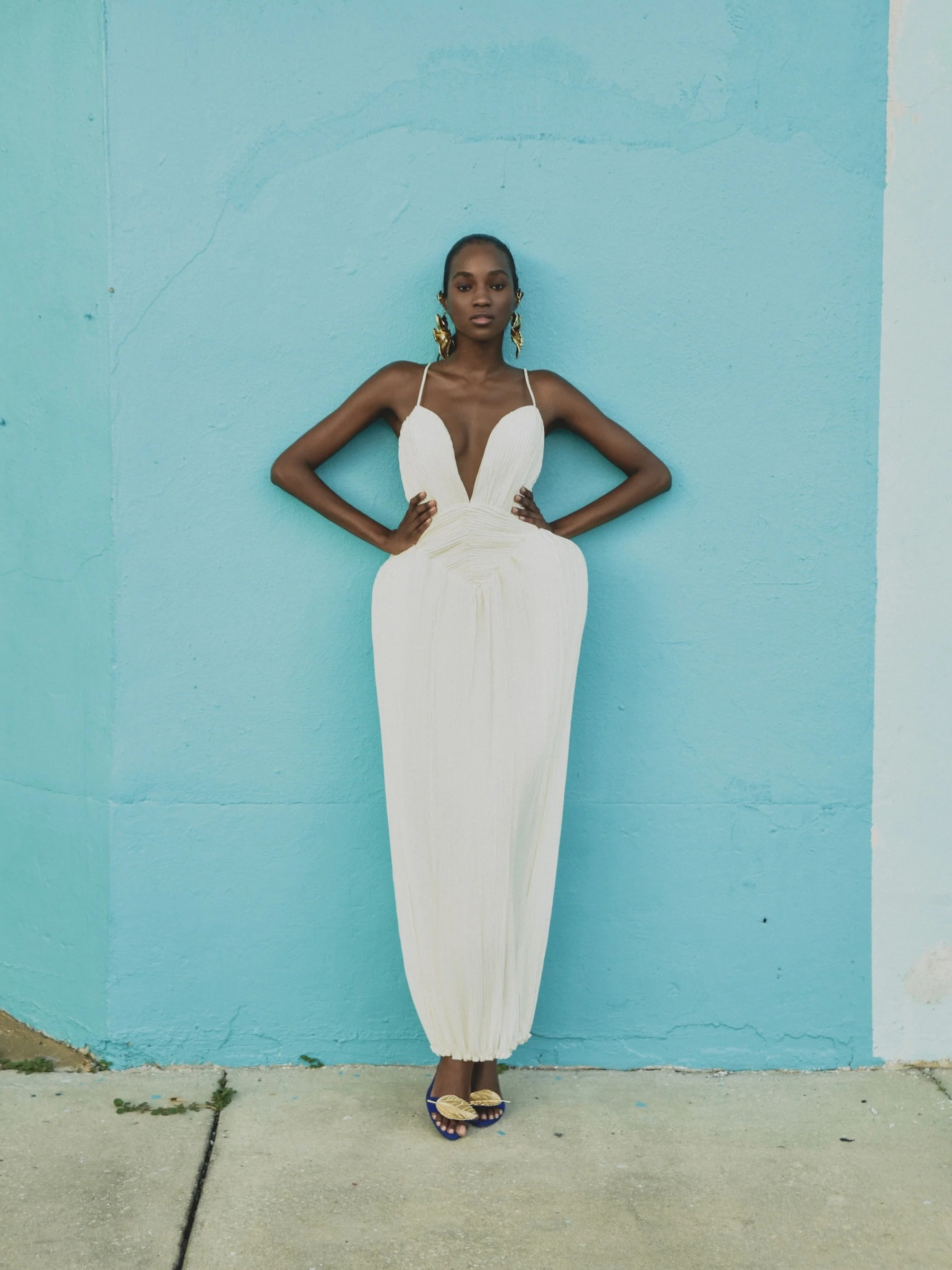 Deep V Floretta Dress