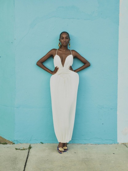 Deep V Floretta Dress