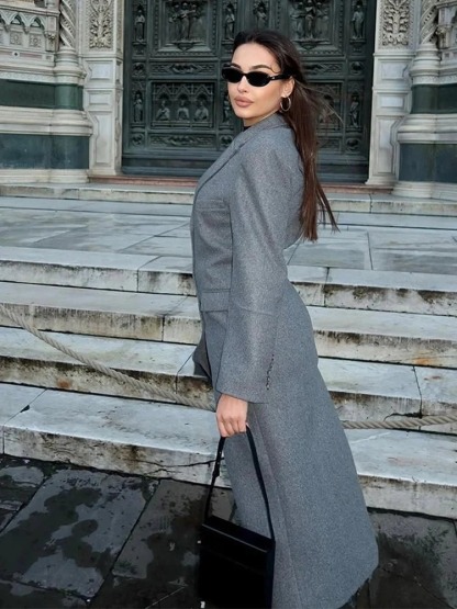 Iris Cinched Waist Long Coat