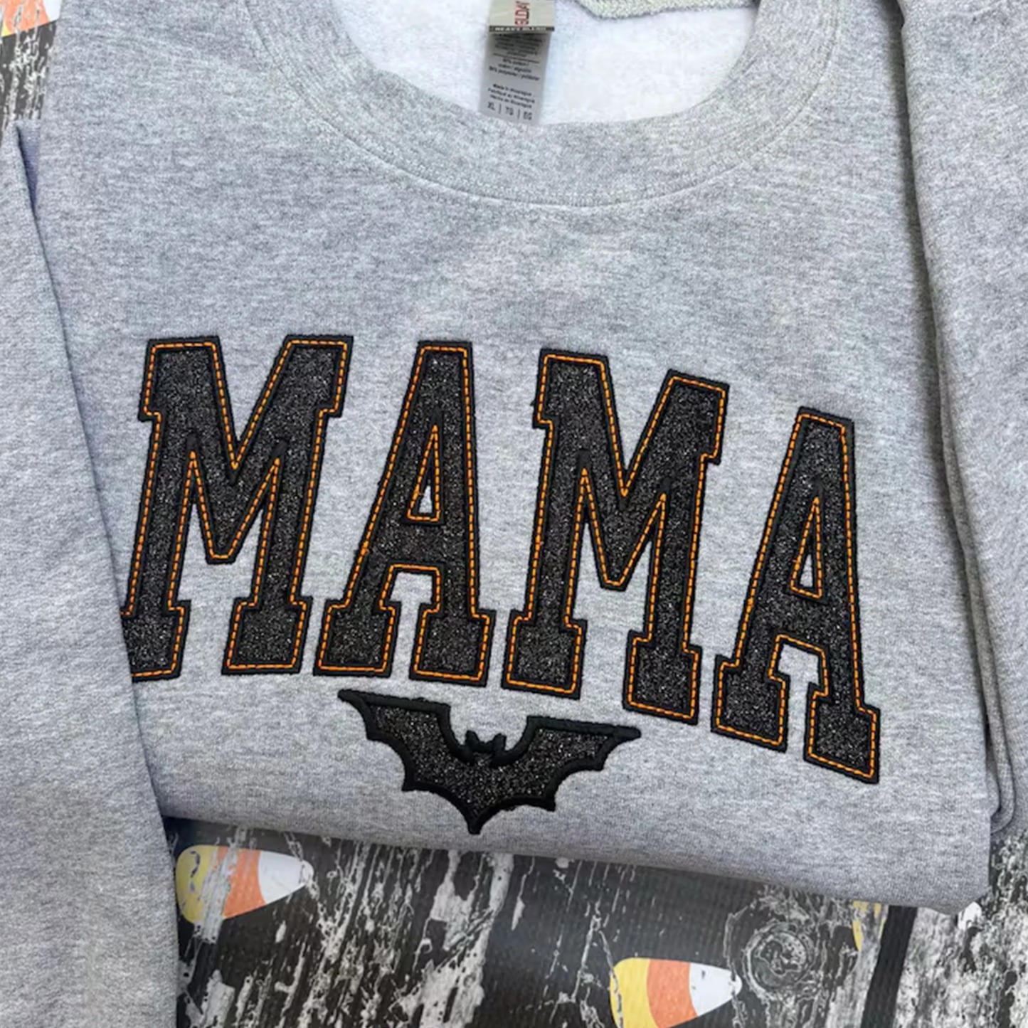 Custom Embroidered Glitter Vinyl Sweatshirt-Gift For Mom & Dad