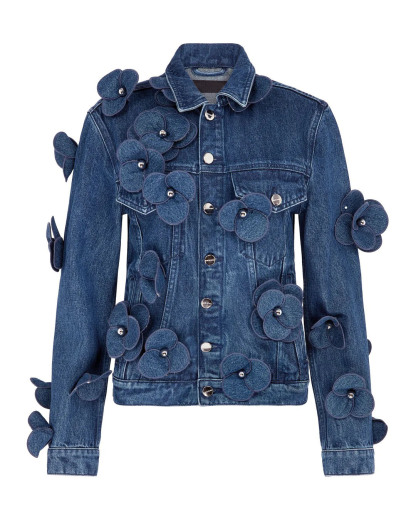 3D Flower Denim Suit - Bra Jeans & Jacket