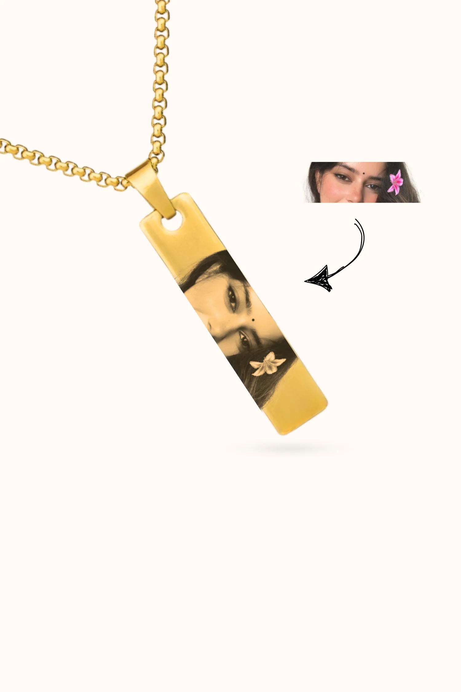 Personalized Photo Necklace With Message/Song