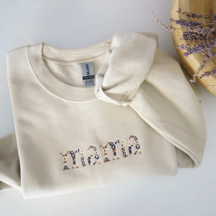 Floral Mama Embroidered Sweatshirt