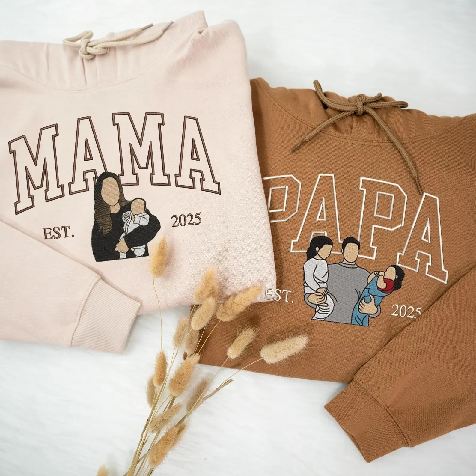 Personalized Mama Portrait Embroidered Sweatshirt