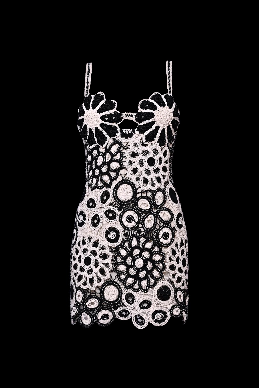 Coral Crochet Mini Dress