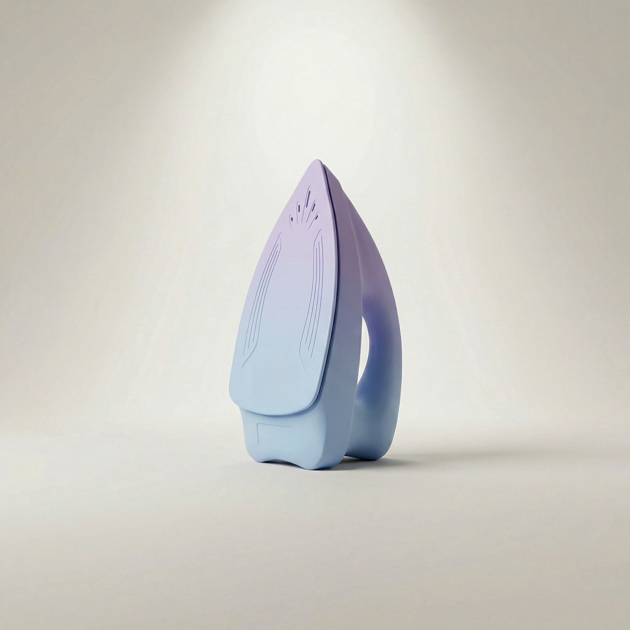 Portable iron steaming wrinkles from clothing