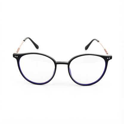 Gafas de lectura con filtro de luz azul, montura completa redonda negra
