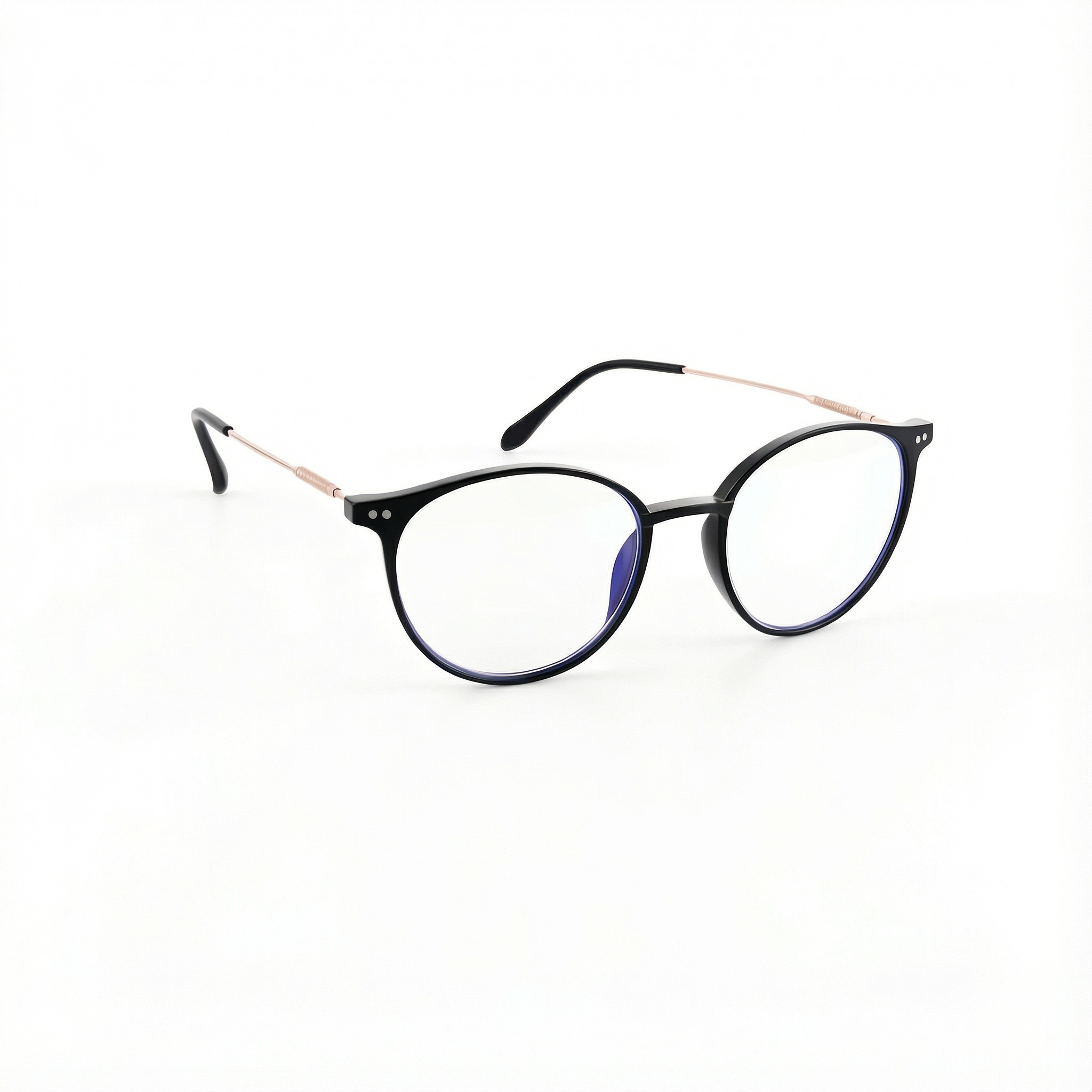 Gafas de lectura con filtro de luz azul, montura completa redonda negra