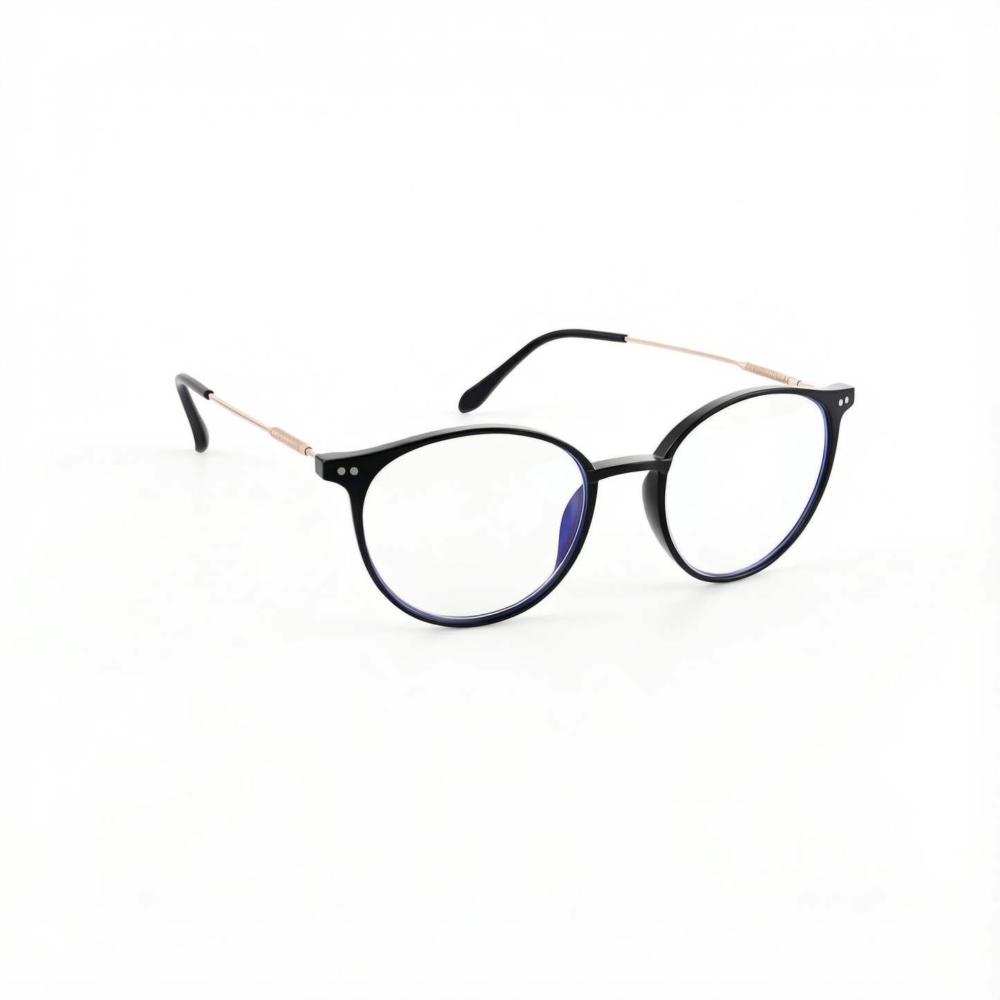 Gafas de lectura con filtro de luz azul, montura completa redonda negra