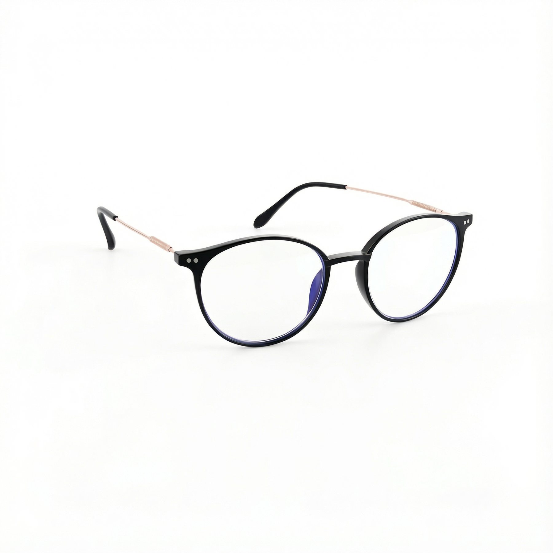 Gafas de lectura con filtro de luz azul, montura completa redonda negra