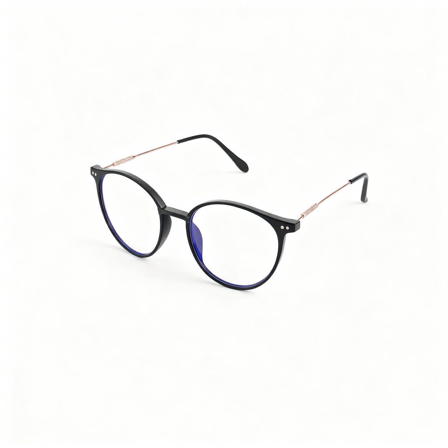 Gafas de lectura con filtro de luz azul, montura completa redonda negra