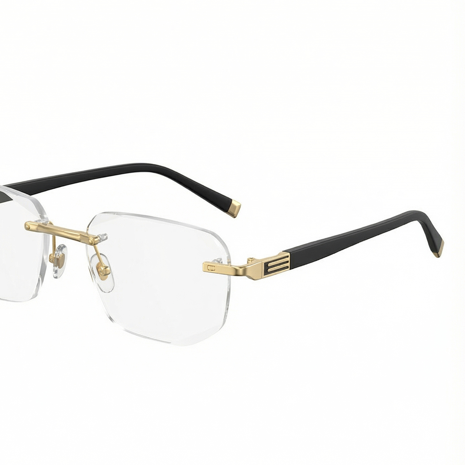 Gafas de lectura retro sin montura en color dorado