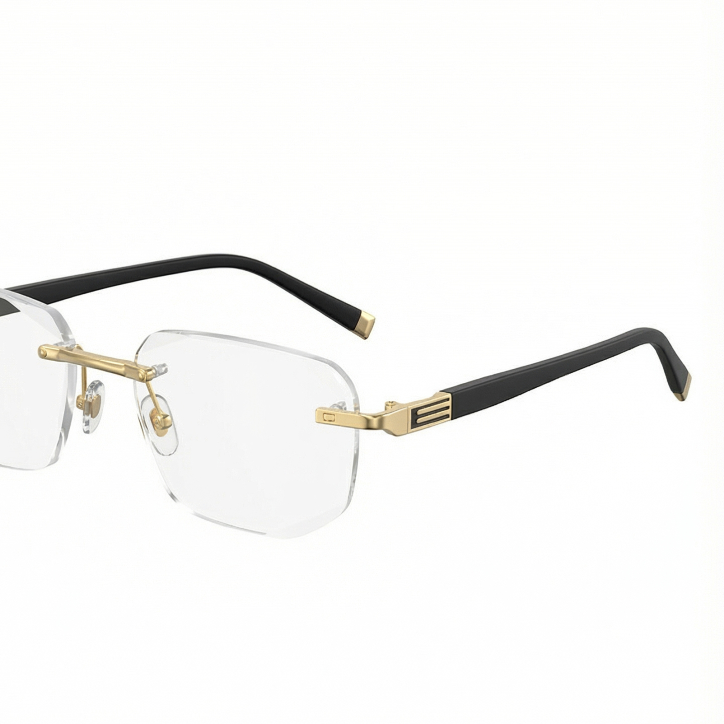 Gafas de lectura retro sin montura en color dorado