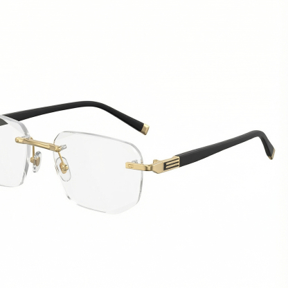 Gafas de lectura retro sin montura en color dorado