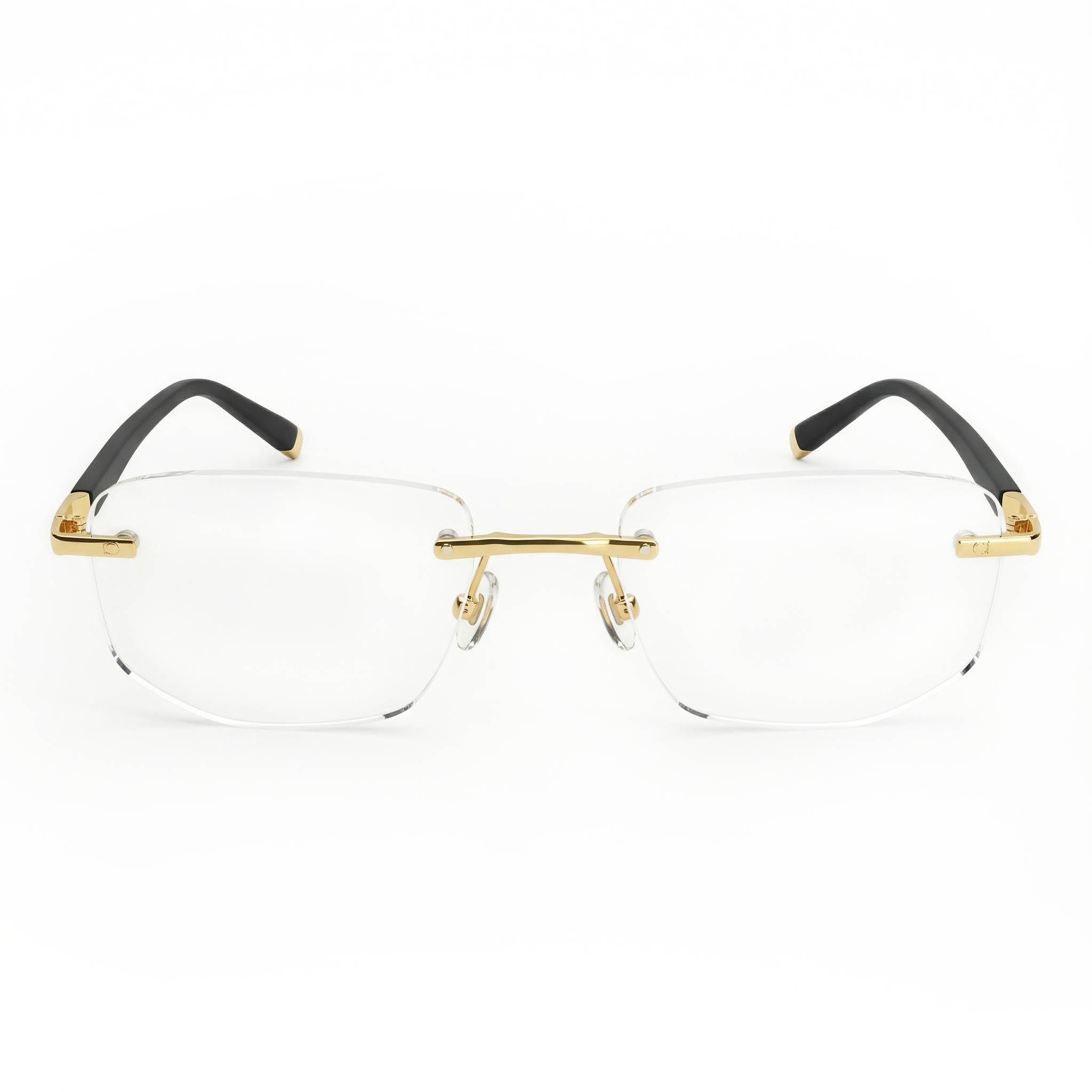 Gafas de lectura retro sin montura en color dorado