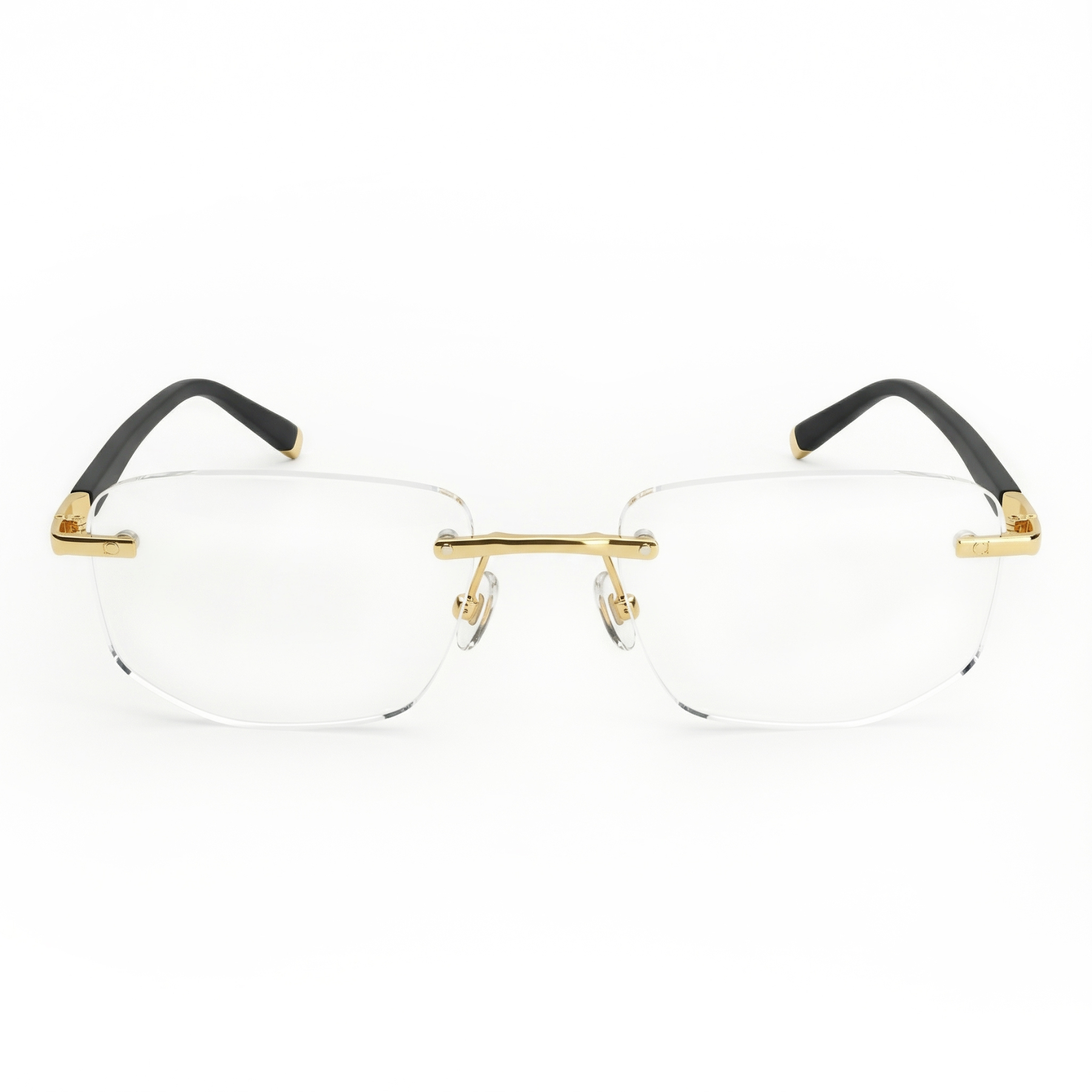 Gafas de lectura retro sin montura en color dorado