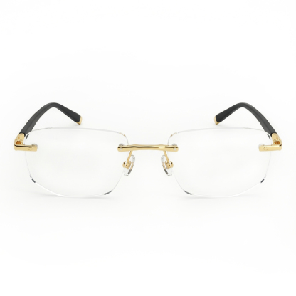 Gafas de lectura retro sin montura en color dorado