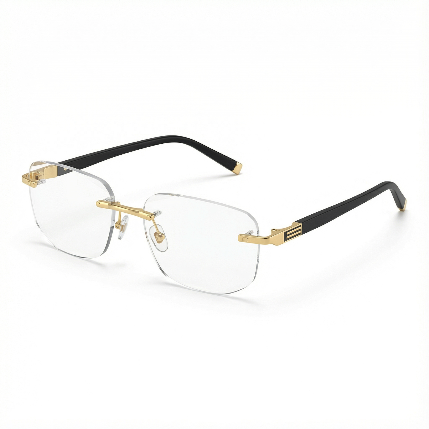 Gafas de lectura retro sin montura en color dorado