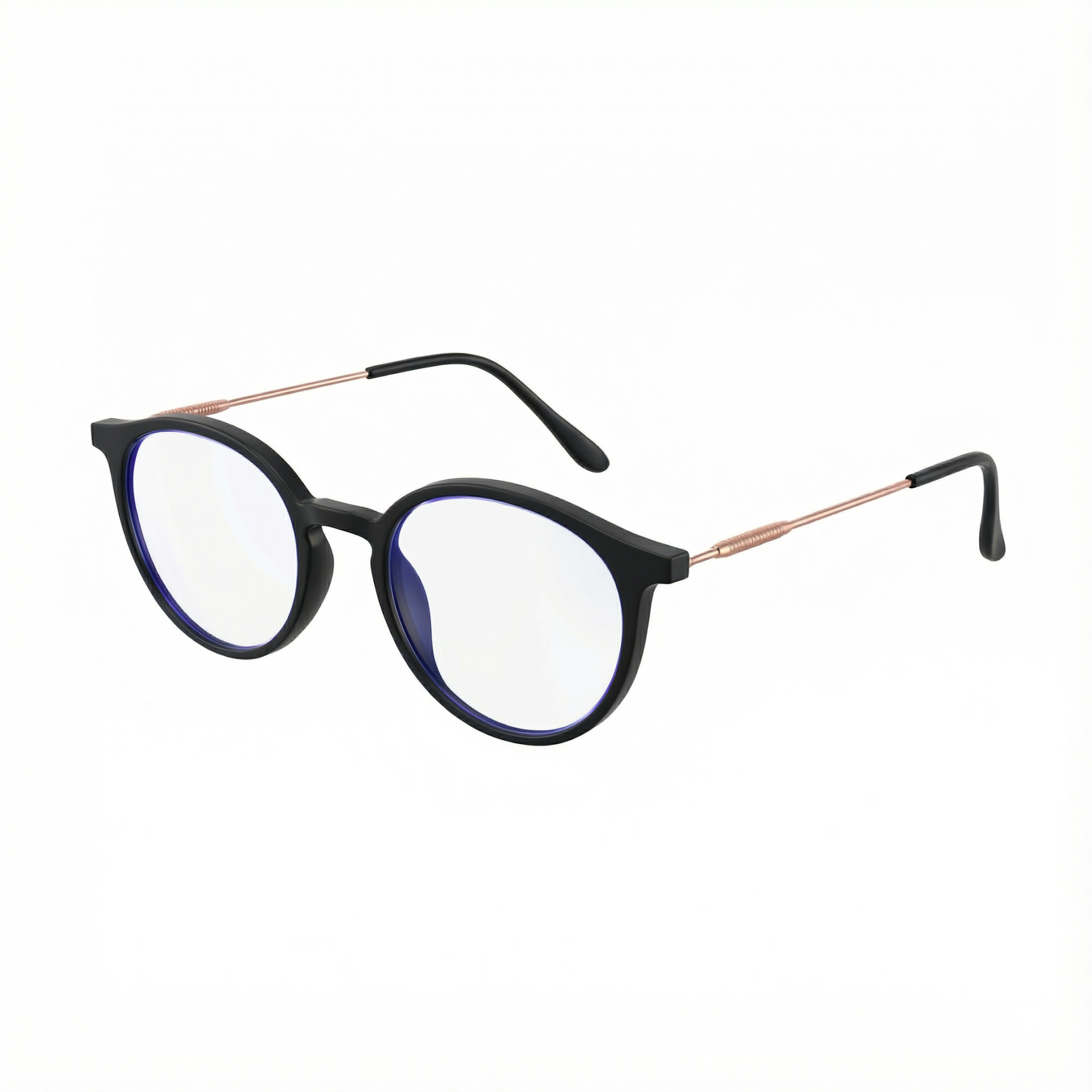 Gafas de lectura con filtro de luz azul, montura completa redonda negra