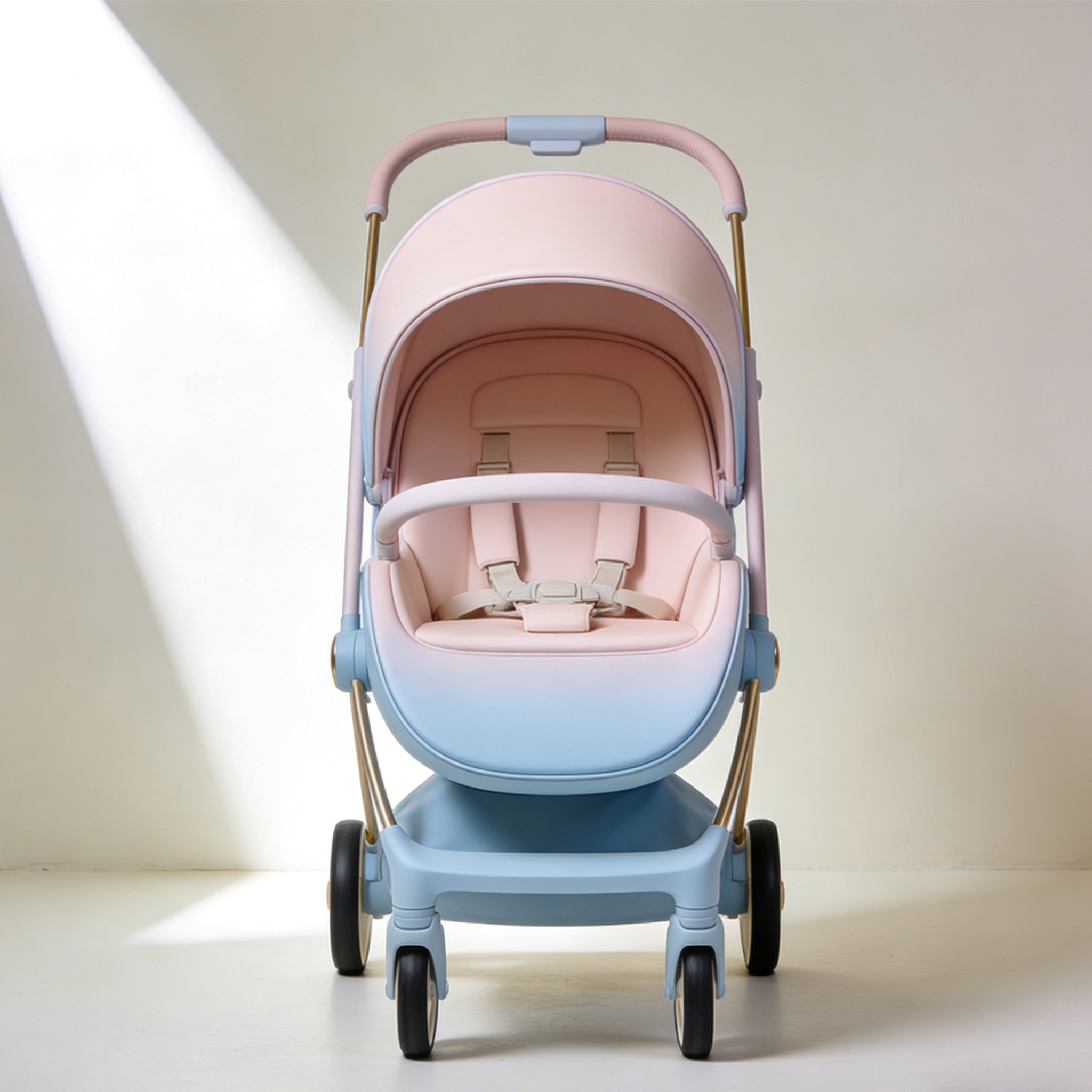 Wózek dziecięcy z regulowanym oparciem na spacerze