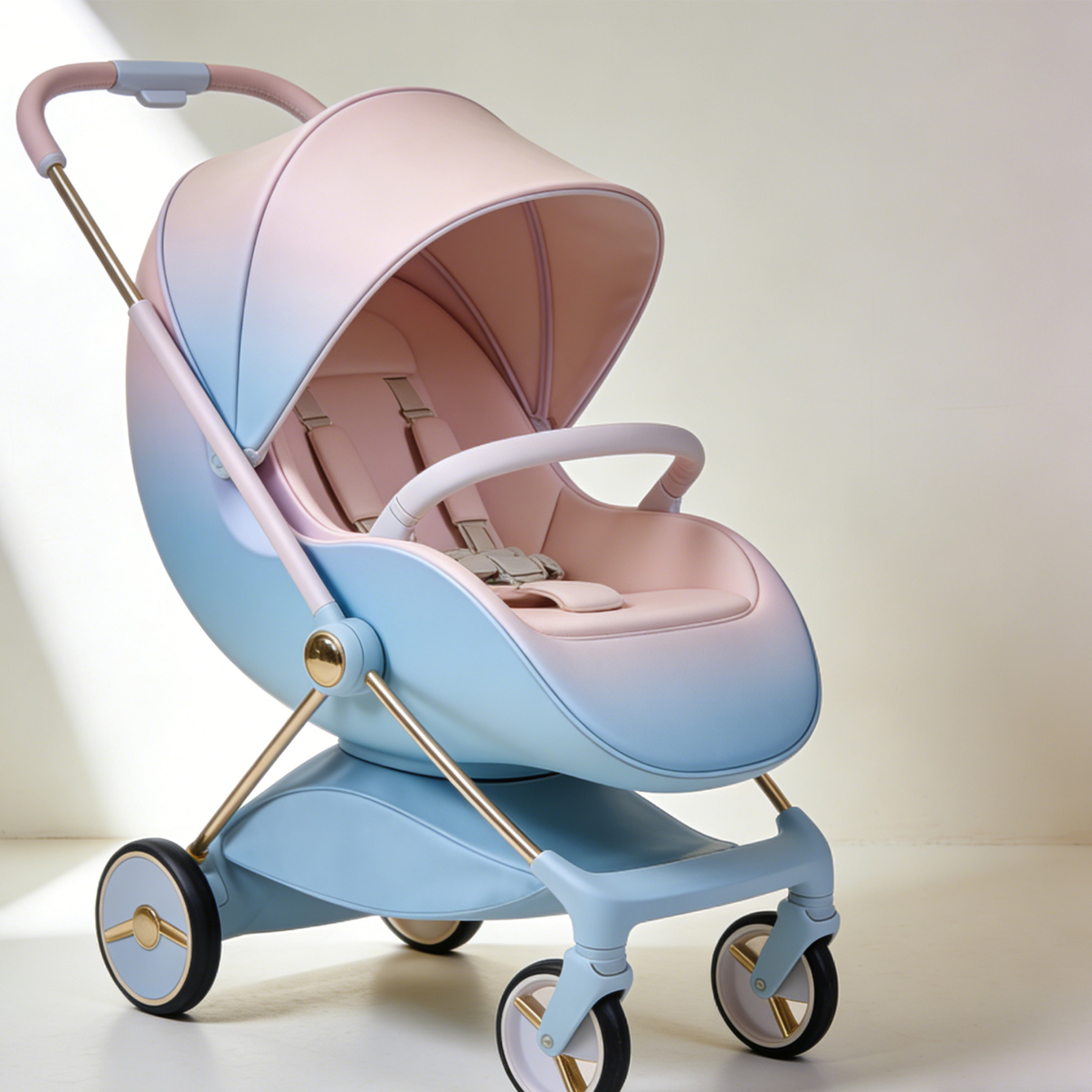 Wózek dziecięcy z regulowanym oparciem