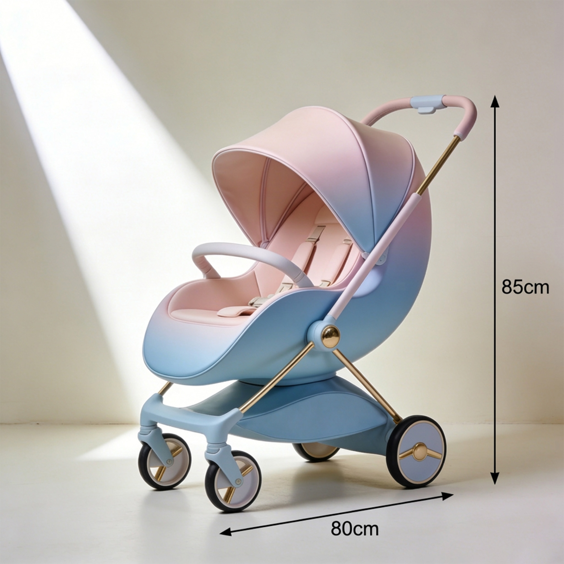 Wózek dziecięcy z regulowanym oparciem