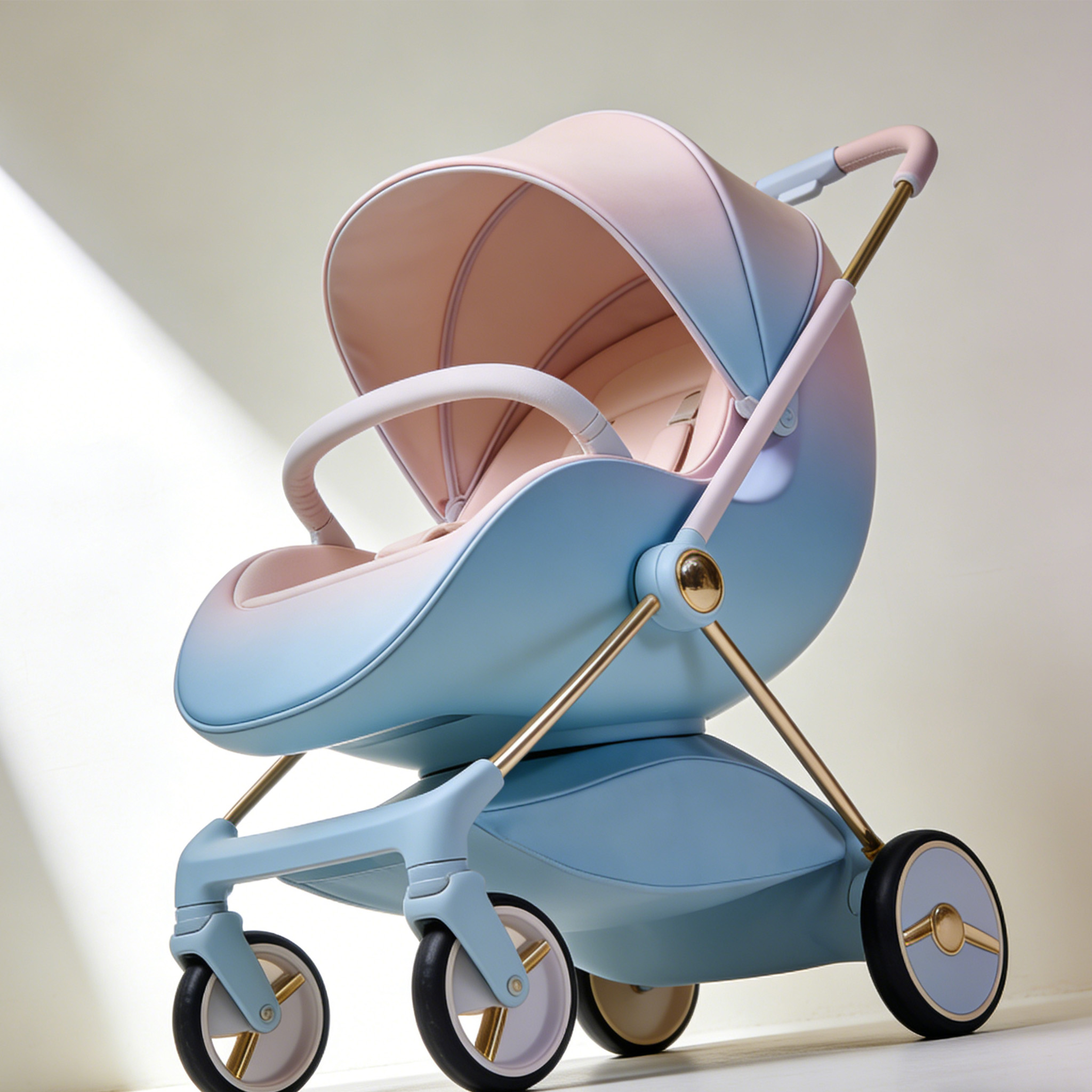 Wózek dziecięcy z regulowanym oparciem