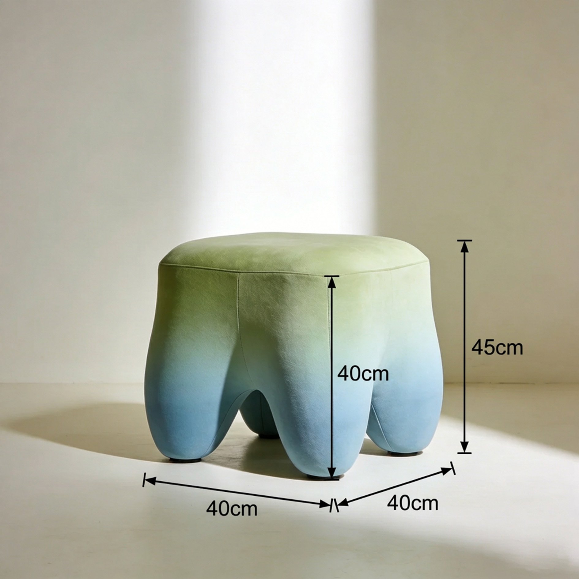 Prosty stołek tapicerowany w nowoczesnym wnętrzu