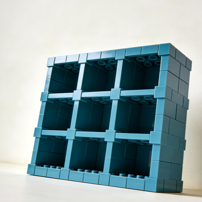 Modułowy regał z kratkami