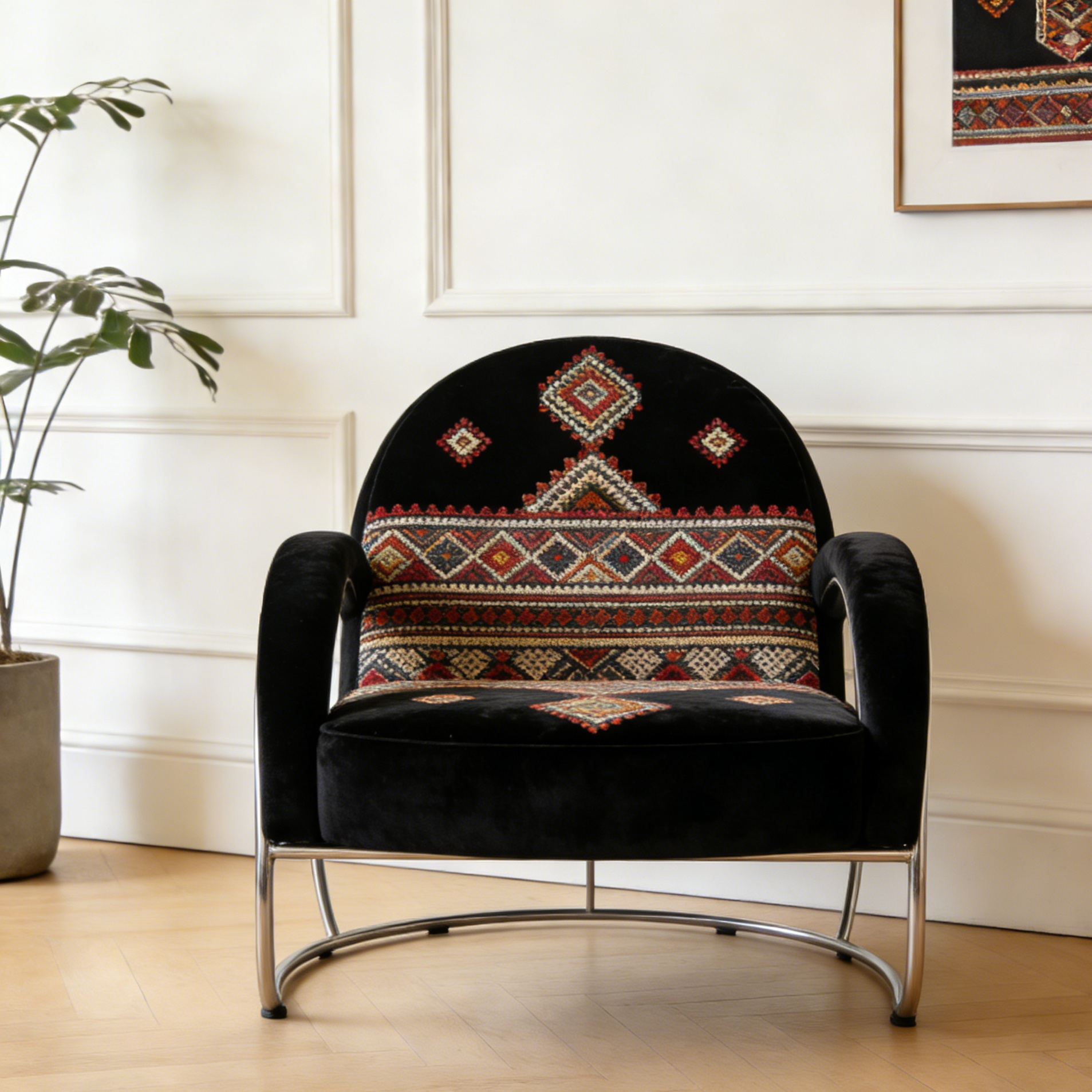 Okrągłe żelazne krzesło wypoczynkowe