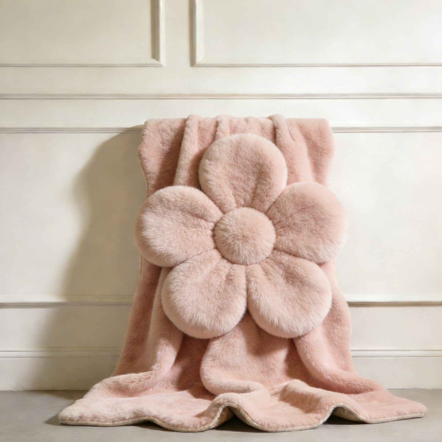 Koc pluszowy w kształcie kwiatu