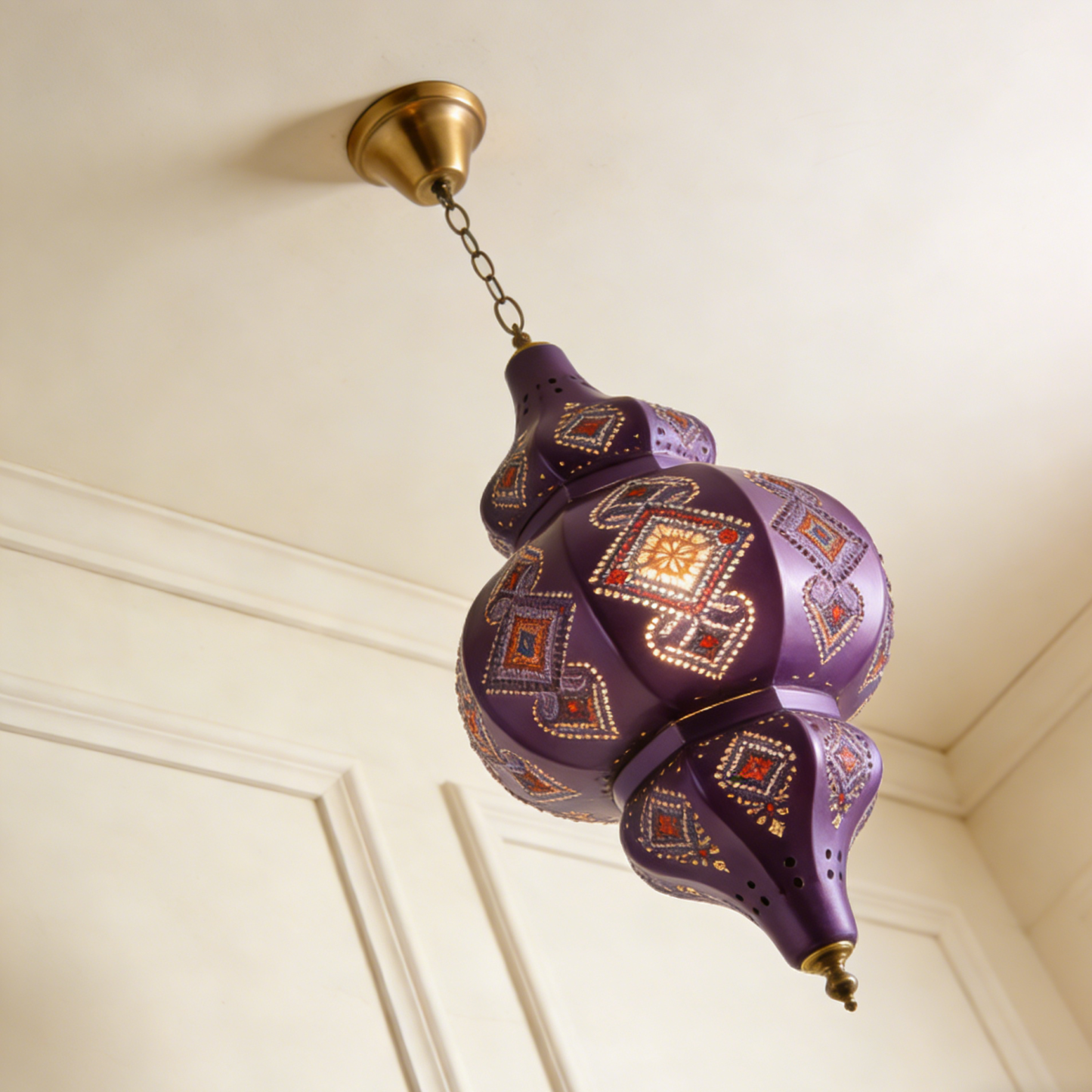 Artystyczna lampa wisząca w kształcie tykwy