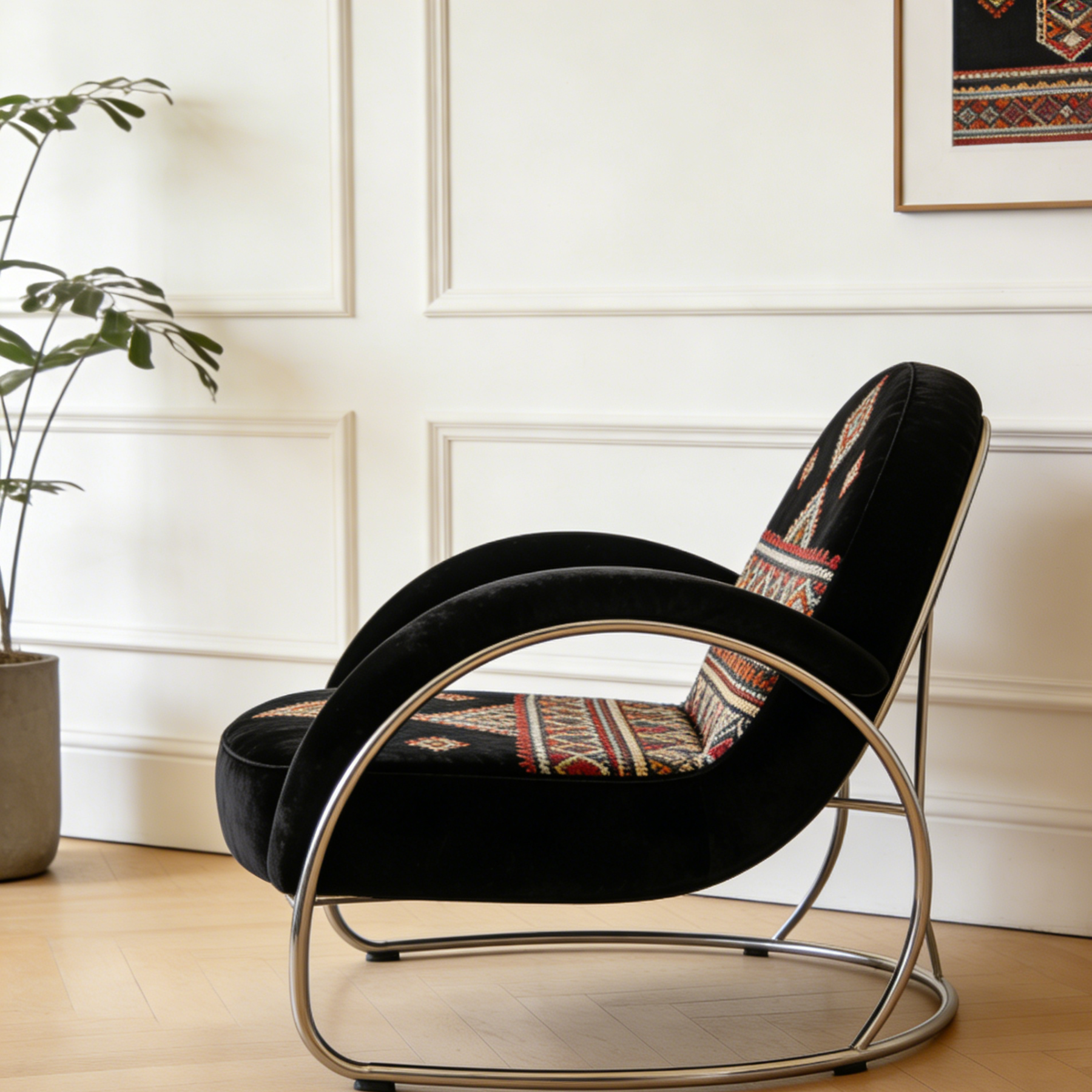 Okrągłe żelazne krzesło wypoczynkowe