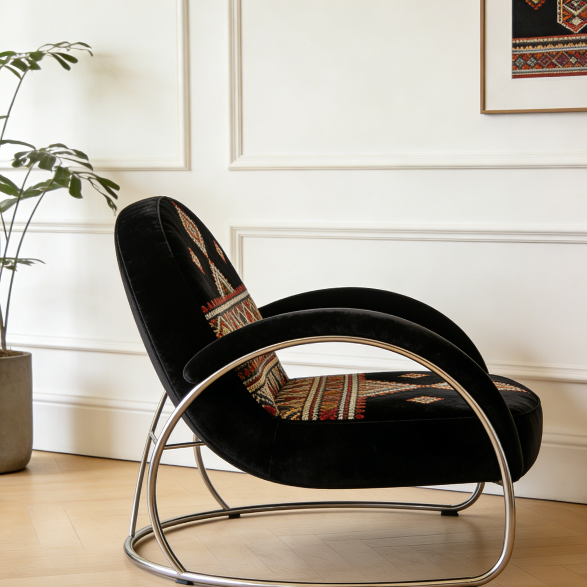 Okrągłe żelazne krzesło wypoczynkowe