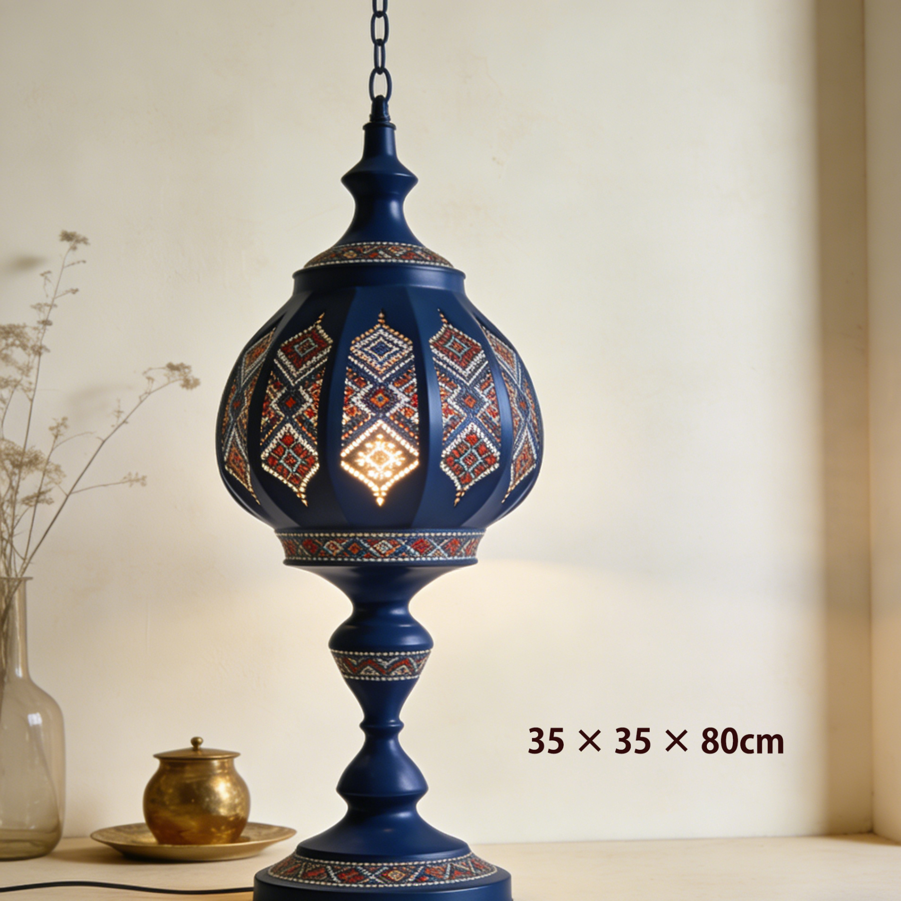 Malowana lampa stołowa