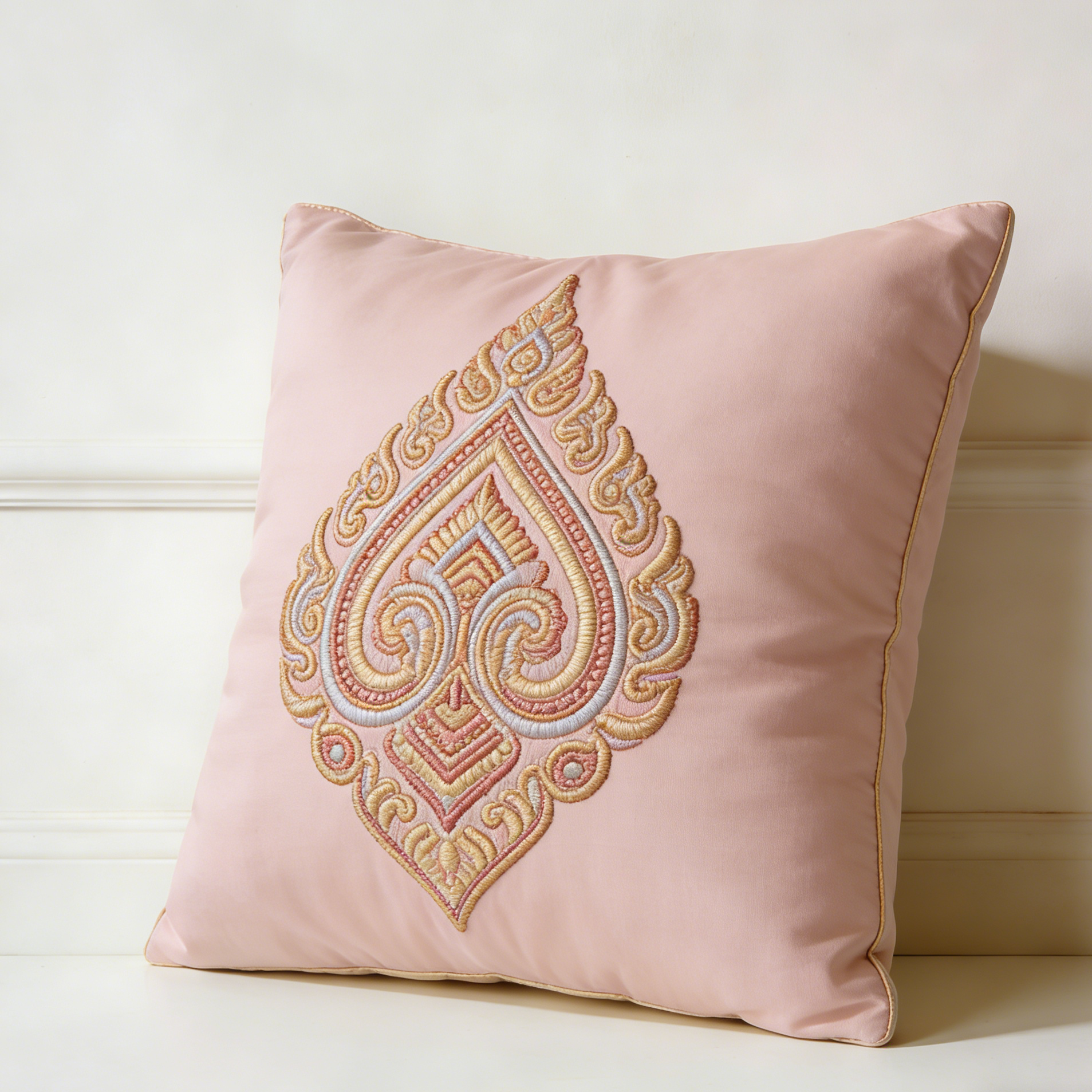 Kwadratowa poduszka z haftem