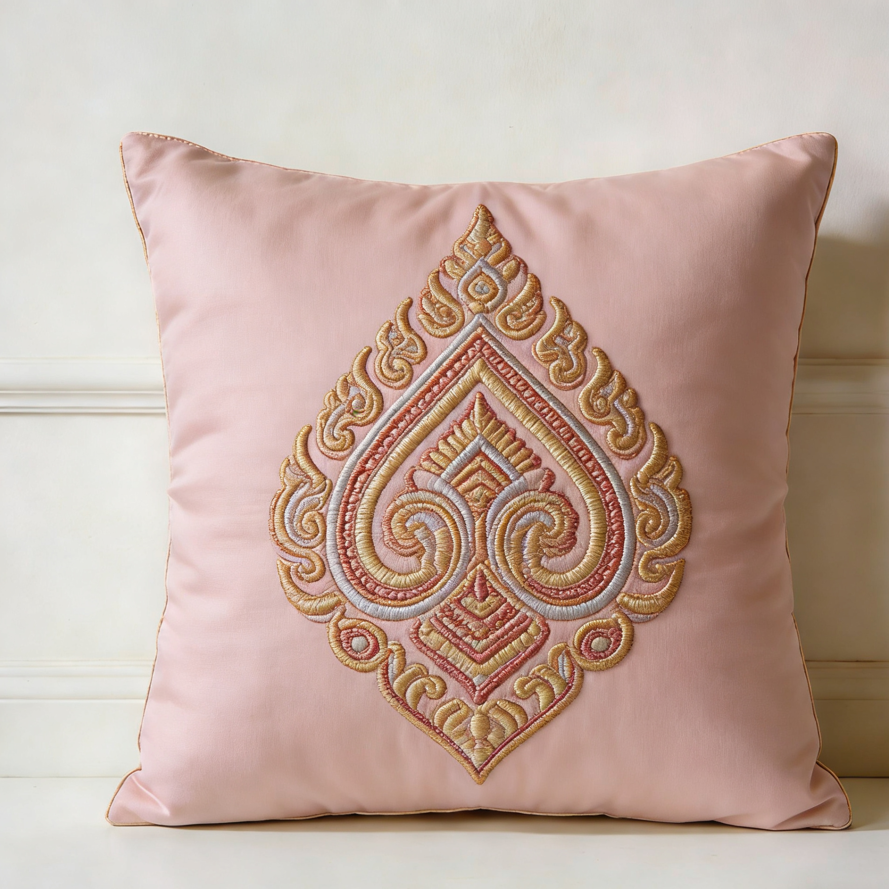 Kwadratowa poduszka z haftem