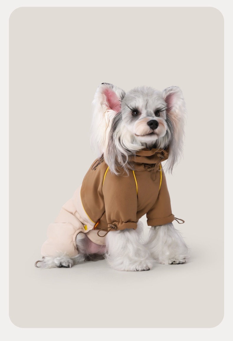 Doggy Four-Legged Charge Contrast-Color Cotton Jacket